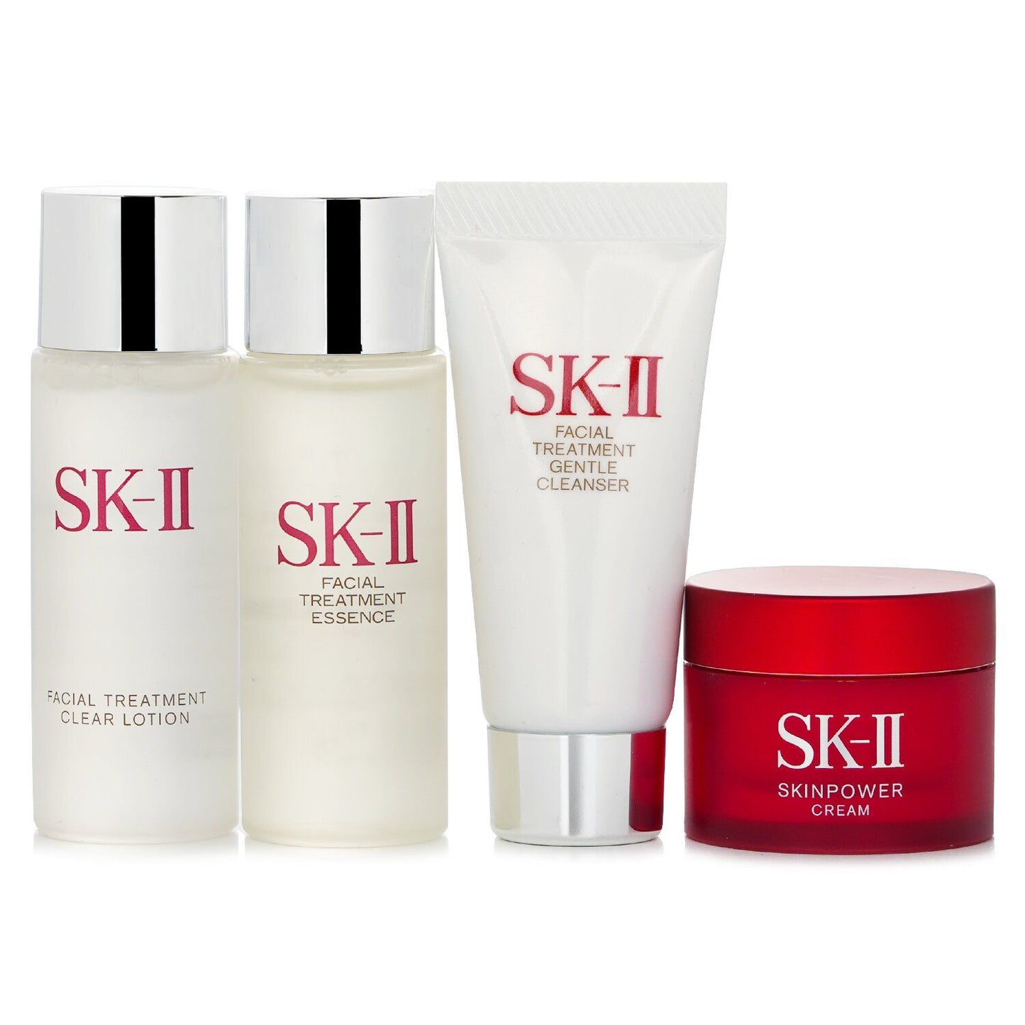 SK II - Essential Travel Kit: Skinpower Advanced Cream 15g + Clear Lotion 30ml + Treatment Essence 30ml + Gentle Cleanser 20g 107630 4pcs