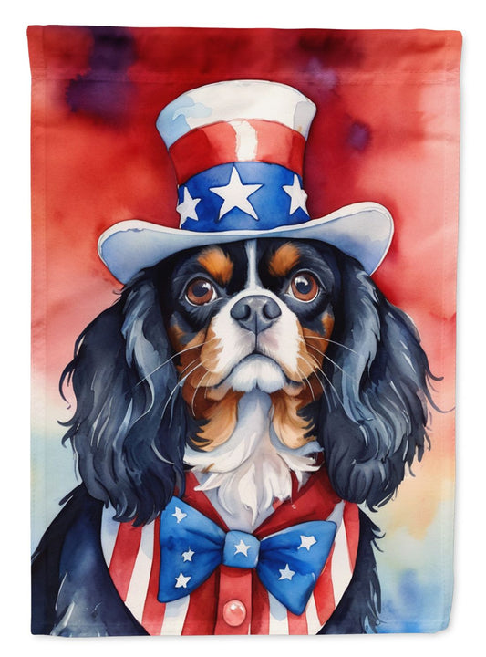 Cavalier Spaniel Patriotic American House Flag Large Porch Sleeve Pole Decorative Outside Yard Banner Artwork Wall Hanging, Polyester, House Size, Multicolor