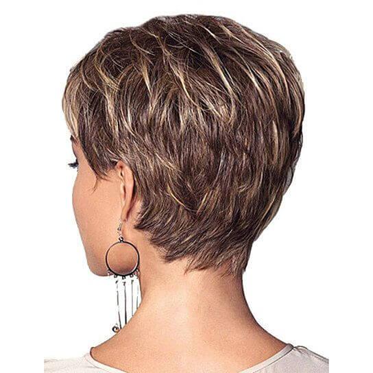Women Fashion Short Haircut Shag Short Curly Ombre Wig with Cap Party Club - Clothes For Her Online Store