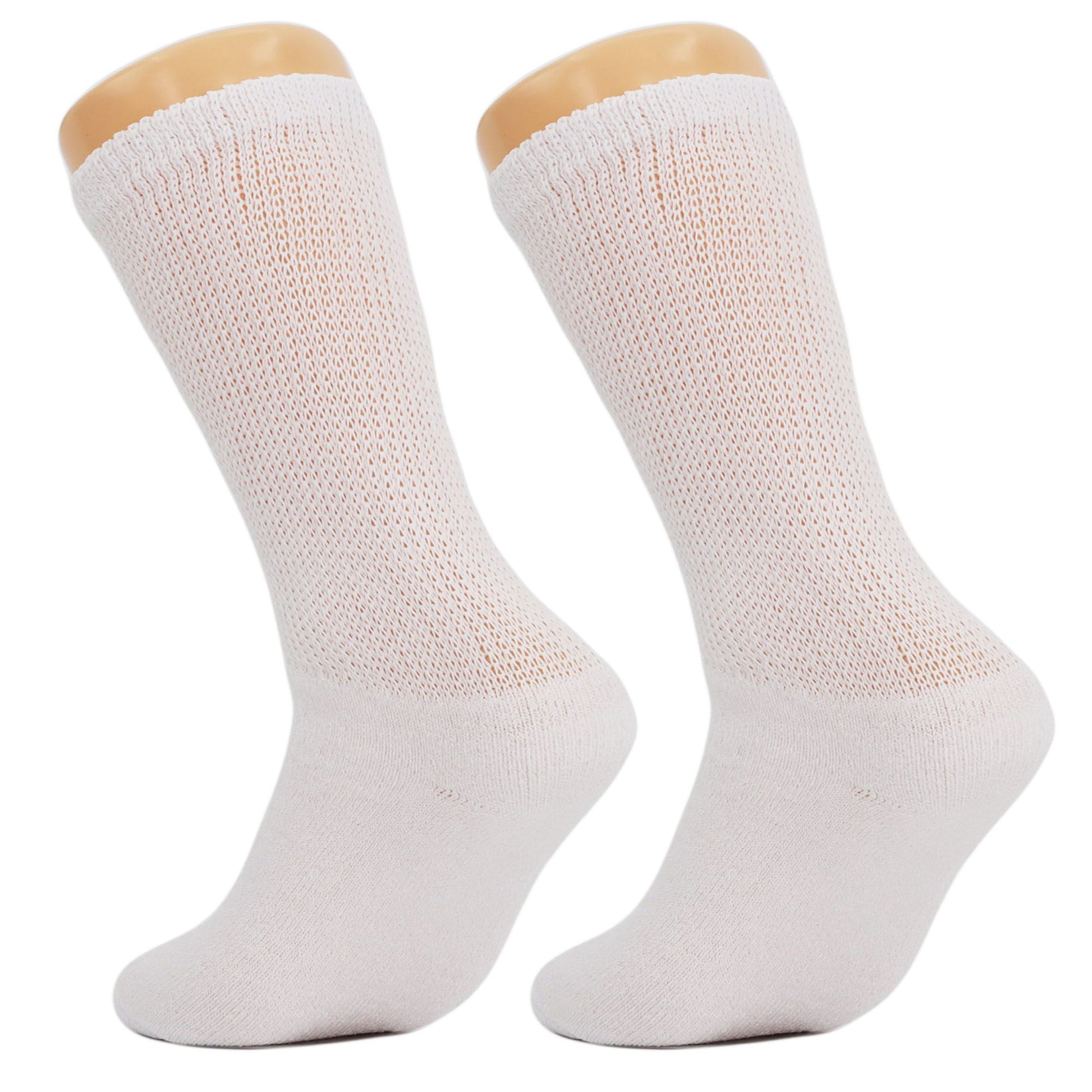Diabetic Crew Socks Non-Binding Cotton Crew Diabetes Socks 6 Pairs