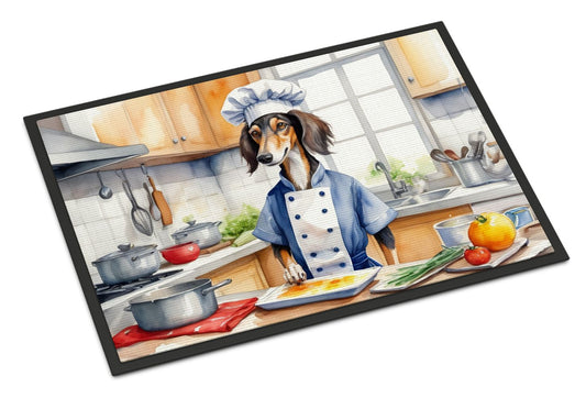 Saluki The Chef Doormat Front Door Mat Indoor Outdoor Rugs for Entryway, Non Slip Washable Low Pile, 24H X 36W