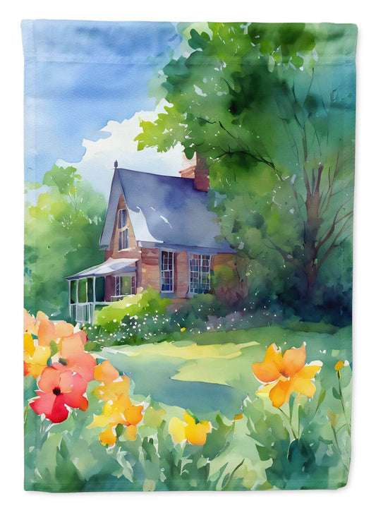 Massachusetts Mayflowers in Watercolor Garden Flag Mailbox Flag Decorative Yard Flag Banner Outside Patio Artwork Yard Flower Beds, Garden Size, Multicolor