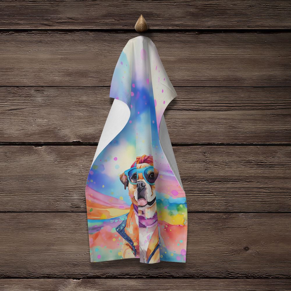 Pug Hippie Dawg Kitchen Towel Dish Cloths Guest Hand Towel Decorative Bathroom Towel for Face,Tea, Dishcloth, Kitchen and Bath