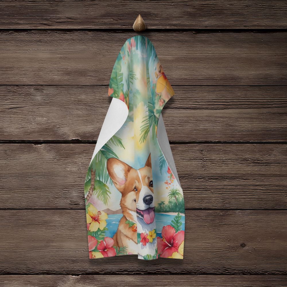 Corgi Luau Kitchen Towel Dish Cloths Guest Hand Towel Decorative Bathroom Towel for Face,Tea, Dishcloth, Kitchen and Bath