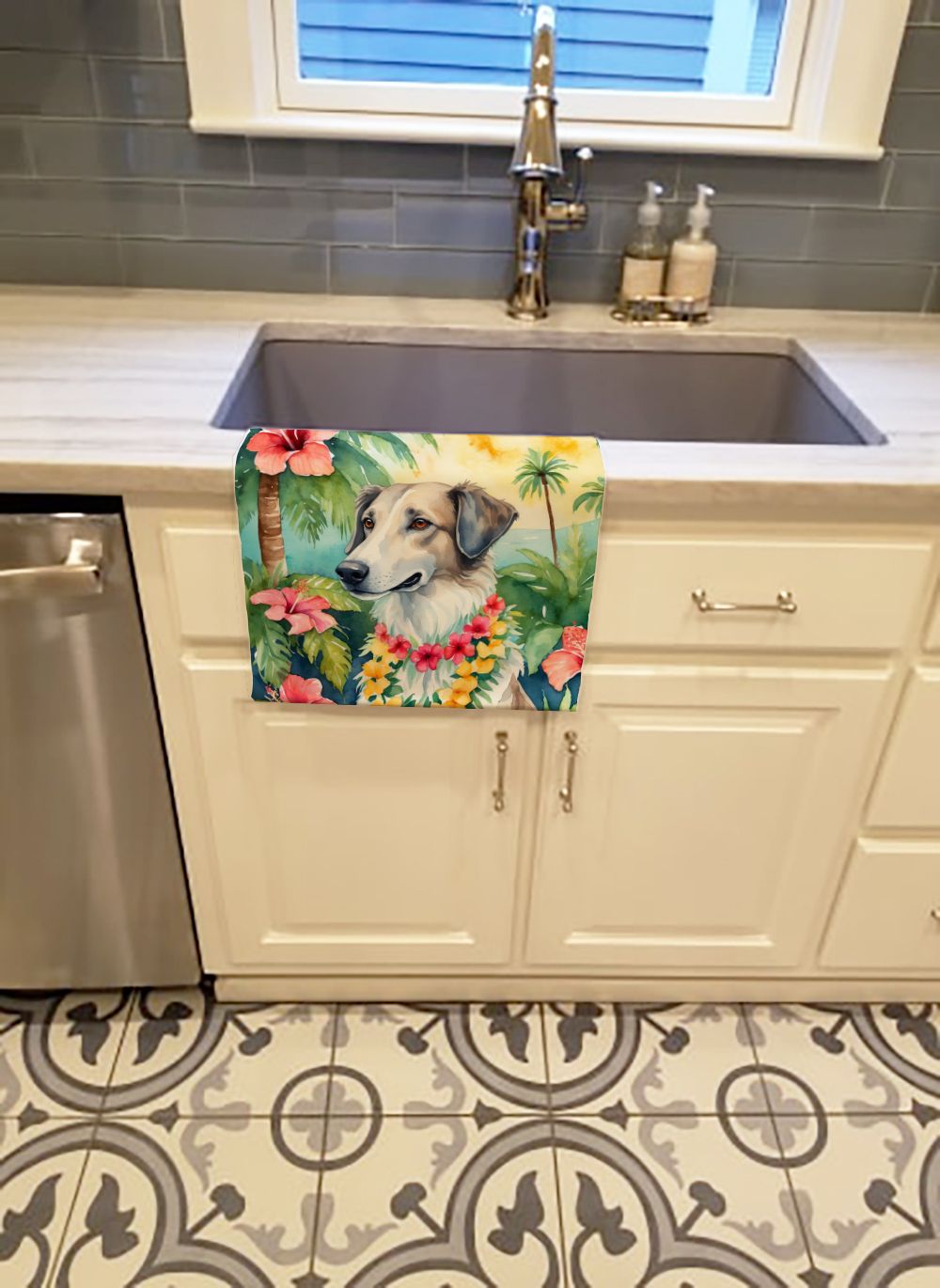 Borzoi Luau Kitchen Towel Dish Cloths Guest Hand Towel Decorative Bathroom Towel for Face,Tea, Dishcloth, Kitchen and Bath