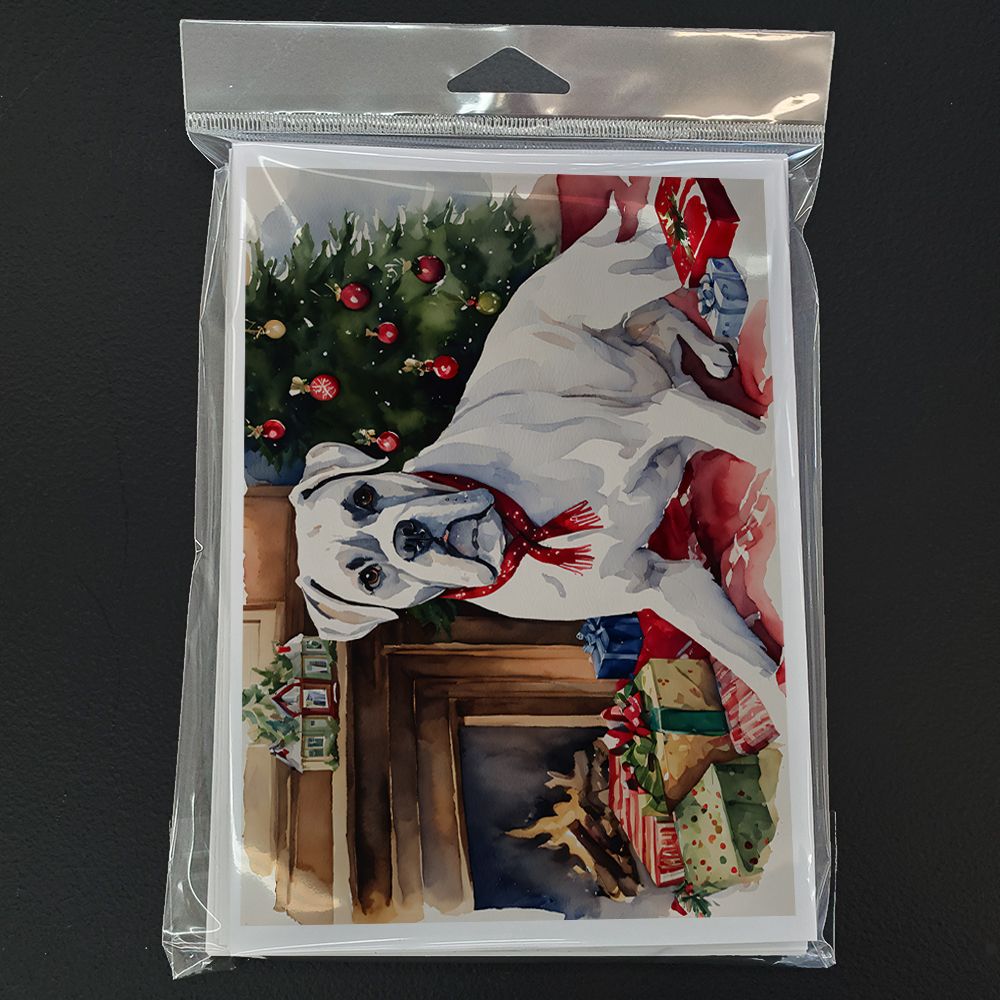 White Boxer Christmas Greeting Cards Pack of 8 Blank Cards with Envelopes Whimsical A7 Size 5x7 Blank Note Cards