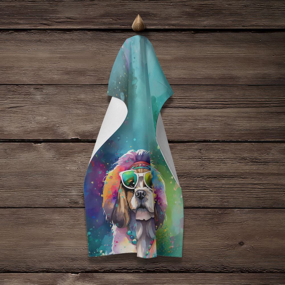 Shih Tzu Hippie Dawg Kitchen Towel Dish Cloths Guest Hand Towel Decorative Bathroom Towel for Face,Tea, Dishcloth, Kitchen and Bath
