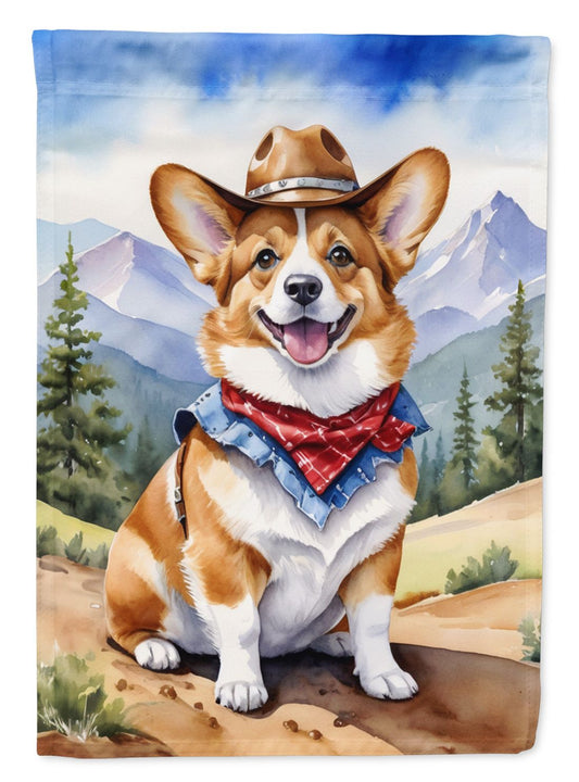 Corgi Cowboy Welcome Garden Flag Mailbox Flag Decorative Yard Flag Banner Outside Patio Artwork Yard Flower Beds, Garden Size, Multicolor