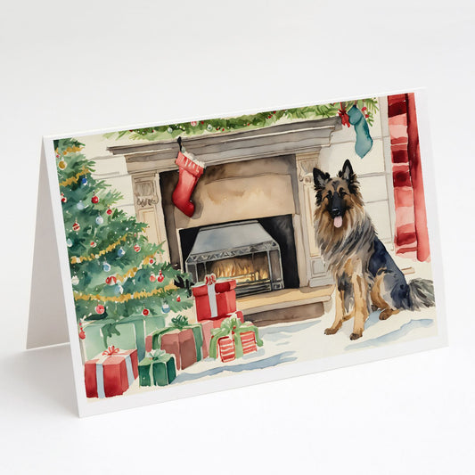 Belgian Tervuren Christmas Greeting Cards Pack of 8 Blank Cards with Envelopes Whimsical A7 Size 5x7 Blank Note Cards