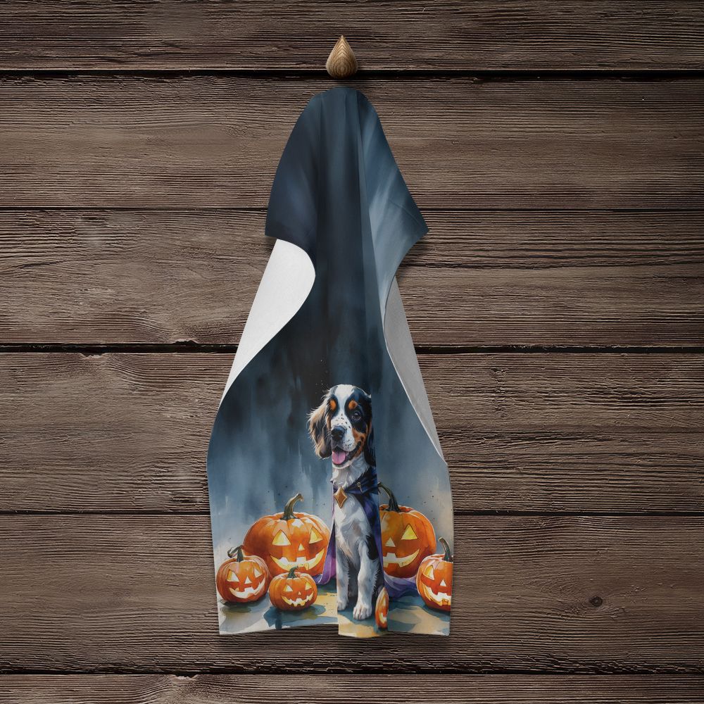 Welsh Springer Spaniel Puppy Halloween Kitchen Towel Dish Cloths Guest Hand Towel Decorative Bathroom Towel for Face,Tea, Dishcloth, Kitchen and Bath