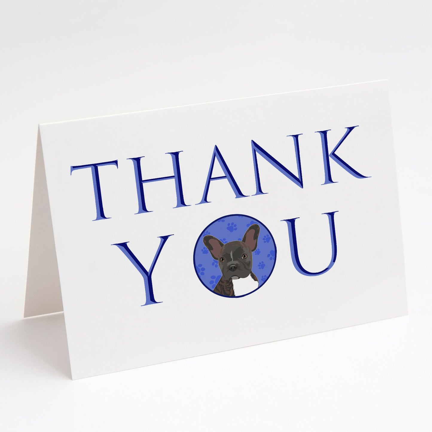 French Bulldog Brindle #2 Thank You Greeting Cards Pack of 8 Blank Cards with Envelopes Whimsical A7 Size 5x7 Blank Note Cards