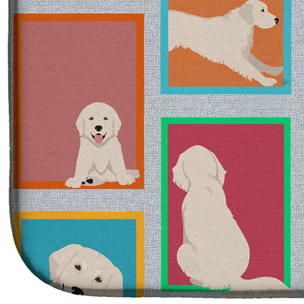 Lots of Cream Golden Retriever Dish Drying Mat Absorbent Dish Drying Mat Pad for Kitchen Counter Dish Drainer Mat for Countertop, 14 x 21", Multicolor