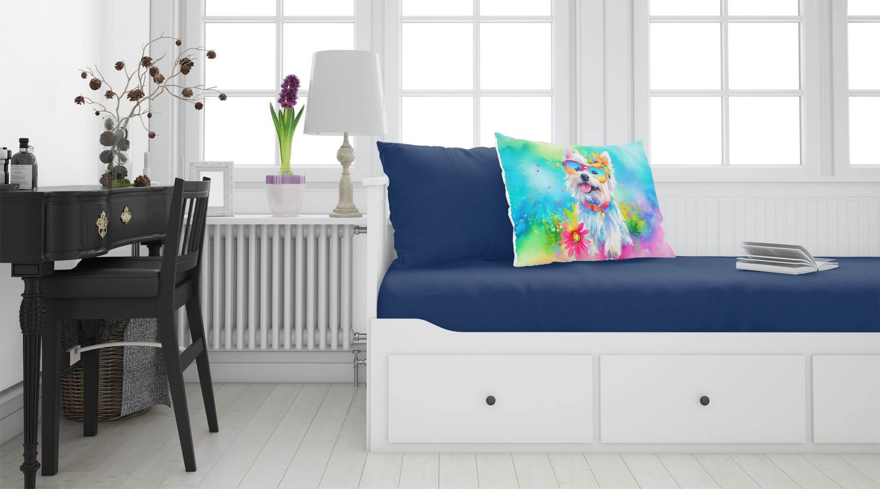 Westie Hippie Dawg Standard Pillowcase Lightweight Super Soft Easy Care Decorative Artwork Pillowcase, Standard
