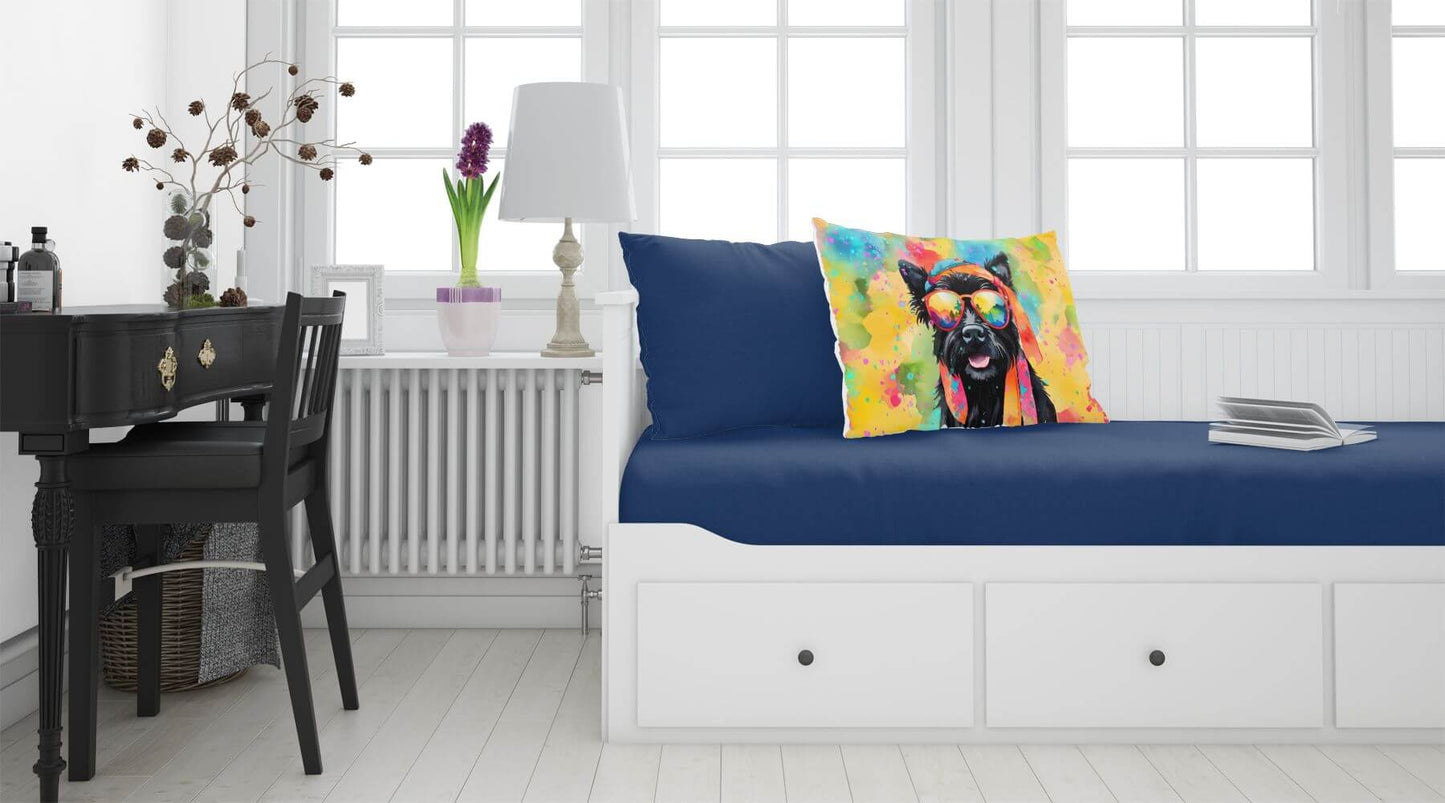 Scottish Terrier Hippie Dawg Standard Pillowcase Lightweight Super Soft Easy Care Decorative Artwork Pillowcase, Standard
