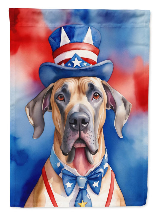 Great Dane Patriotic American House Flag Large Porch Sleeve Pole Decorative Outside Yard Banner Artwork Wall Hanging, Polyester, House Size, Multicolor