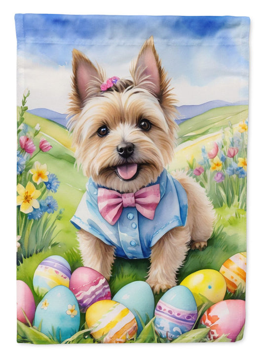 Cairn Terrier Easter Egg Hunt House Flag Large Porch Sleeve Pole Decorative Outside Yard Banner Artwork Wall Hanging, Polyester, House Size, Multicolor
