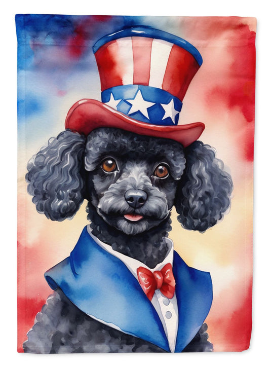 Black Poodle Patriotic American Garden Flag Mailbox Flag Decorative Yard Flag Banner Outside Patio Artwork Yard Flower Beds, Garden Size, Multicolor
