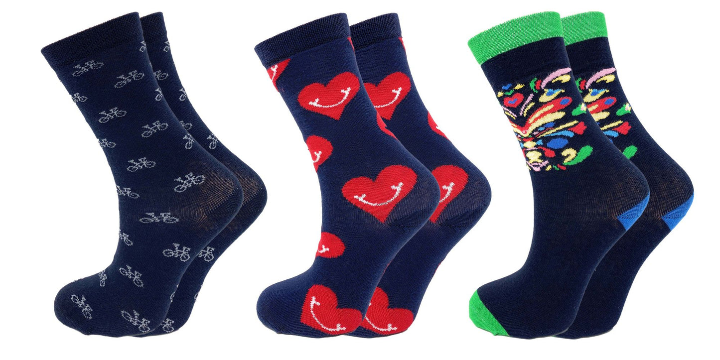 Colorful Funny Socks Novelty Crazy Cotton Crew Dress Socks 6 Pairs