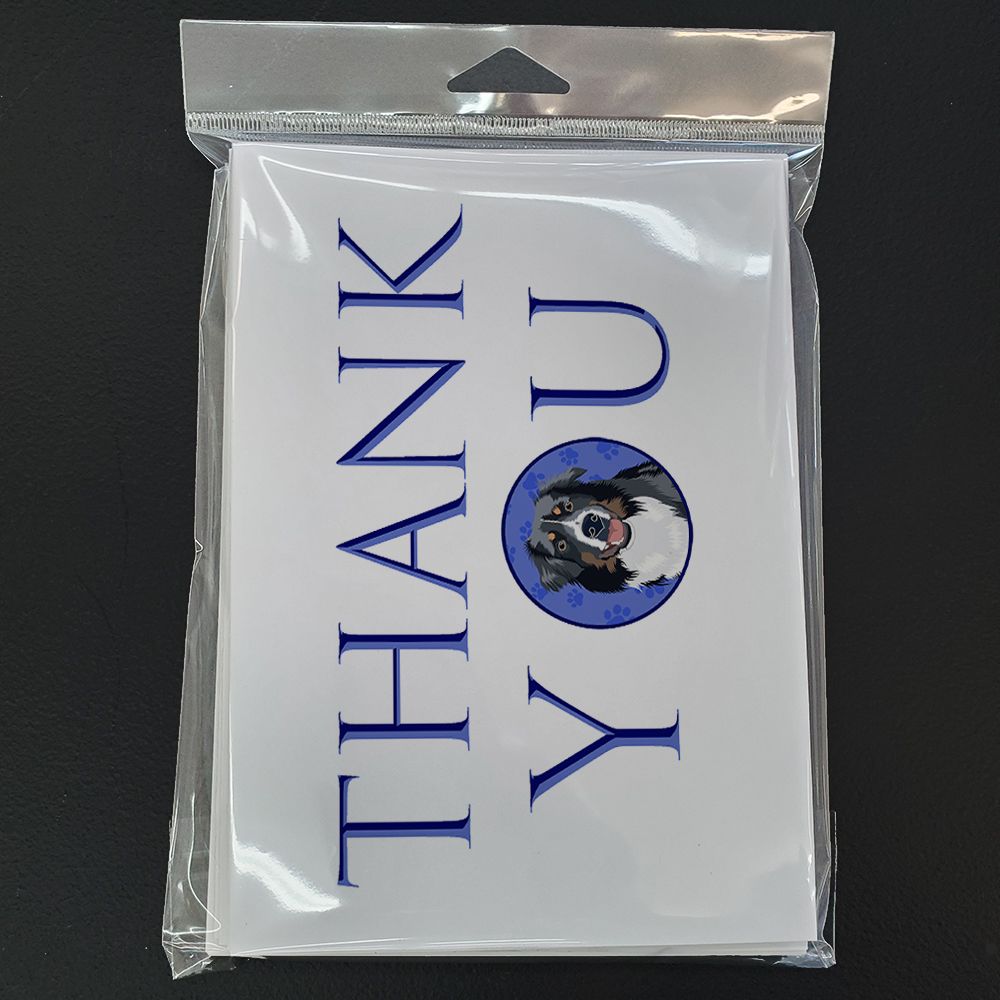 Australian Shepherd Black Tricolor #1 Thank You Greeting Cards Pack of 8 Blank Cards with Envelopes Whimsical A7 Size 5x7 Blank Note Cards