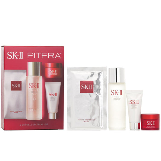 SK II - Best Seller Trial Kit: Facial Treatment Ess. 75ml+Facial Treatment Cleanser 20g+SKINPOWER Advanced Cream 15g+ F.T Mask 1pcs 4pcs