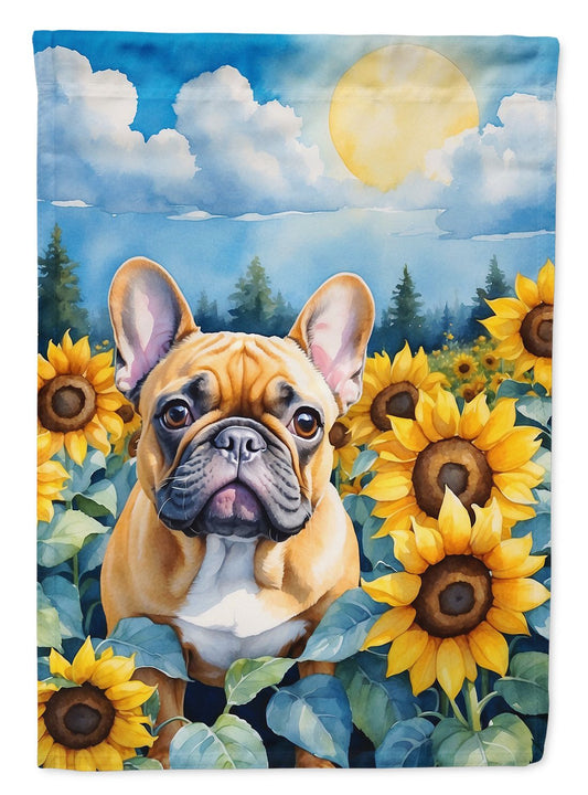 French Bulldog in Sunflowers Garden Flag Mailbox Flag Decorative Yard Flag Banner Outside Patio Artwork Yard Flower Beds, Garden Size, Multicolor