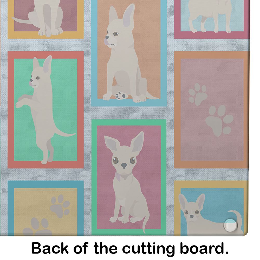 NEW Lots of Cream Chihuahua Glass Cutting Board Decorative Tempered Glass Kitchen Cutting and Serving Board Large Size Chopping Board
