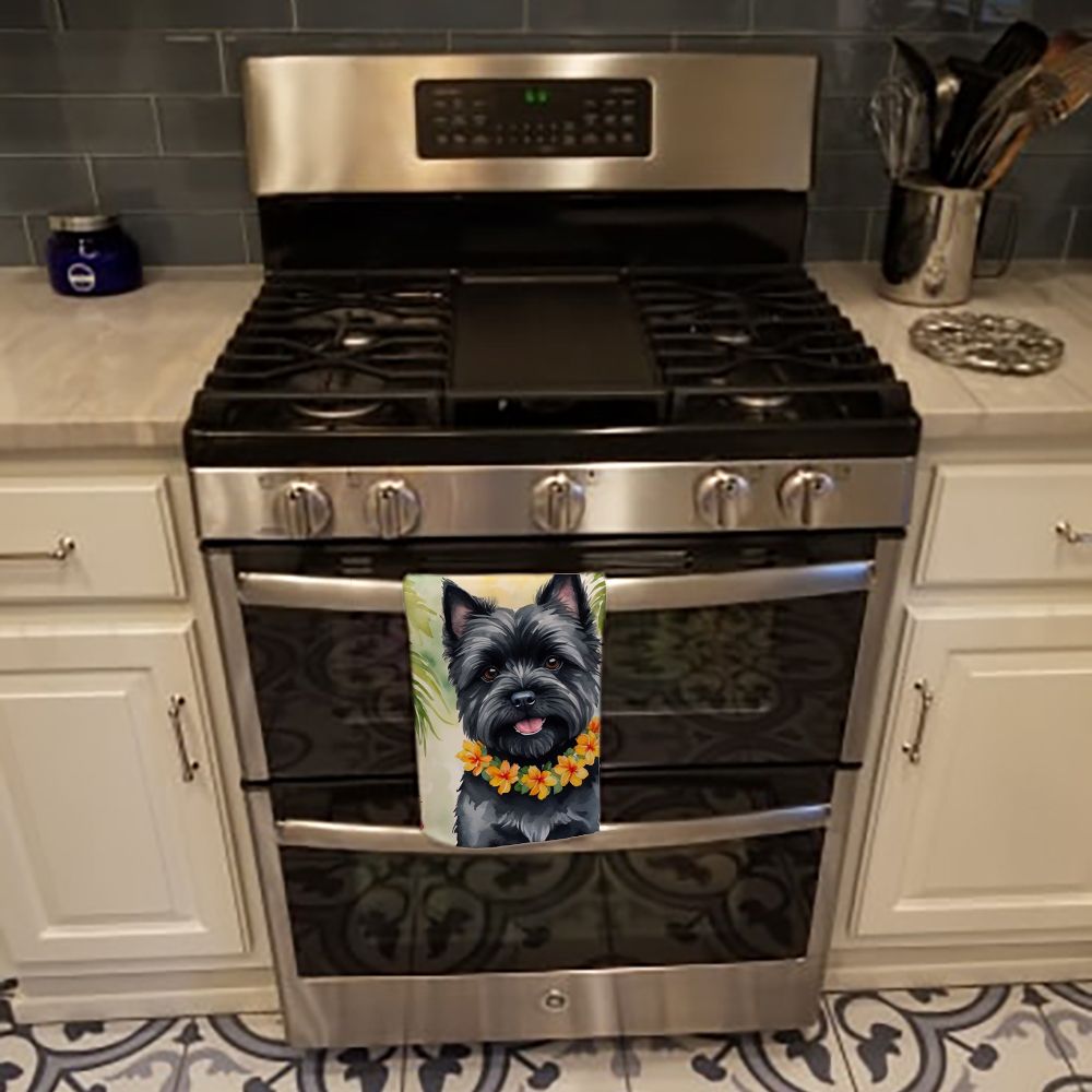 Cairn Terrier Luau Kitchen Towel Dish Cloths Guest Hand Towel Decorative Bathroom Towel for Face,Tea, Dishcloth, Kitchen and Bath