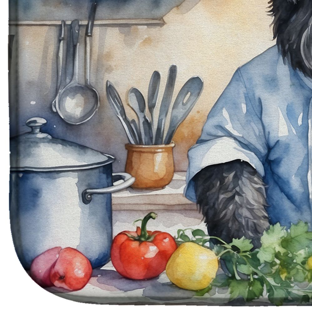Bouvier des Flandres The Chef Dish Drying Mat Absorbent Dish Drying Mat Pad for Kitchen Counter Dish Drainer Mat for Countertop, 14 x 21", Multicolor