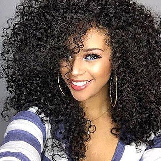 Women Fashion African Black Short Curly Wavy Hair Heat Resistant Wig Hairpiece - Clothes For Her Online Store