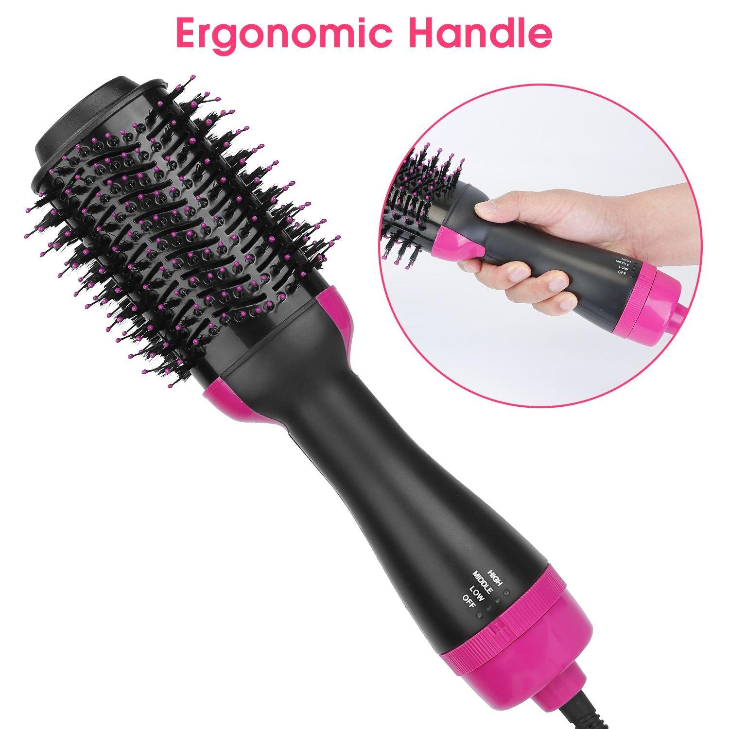 Hot Hair Brush 4 In 1 Hair Dryer Volumizer Brush Dryer Comb For Straightening Curling Drying - Clothes For Her Online Store