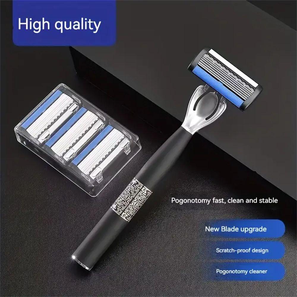 Safety Razors Washable Classic Metal Normal Beard And Mustache, 7-layers Manual Men's Razor