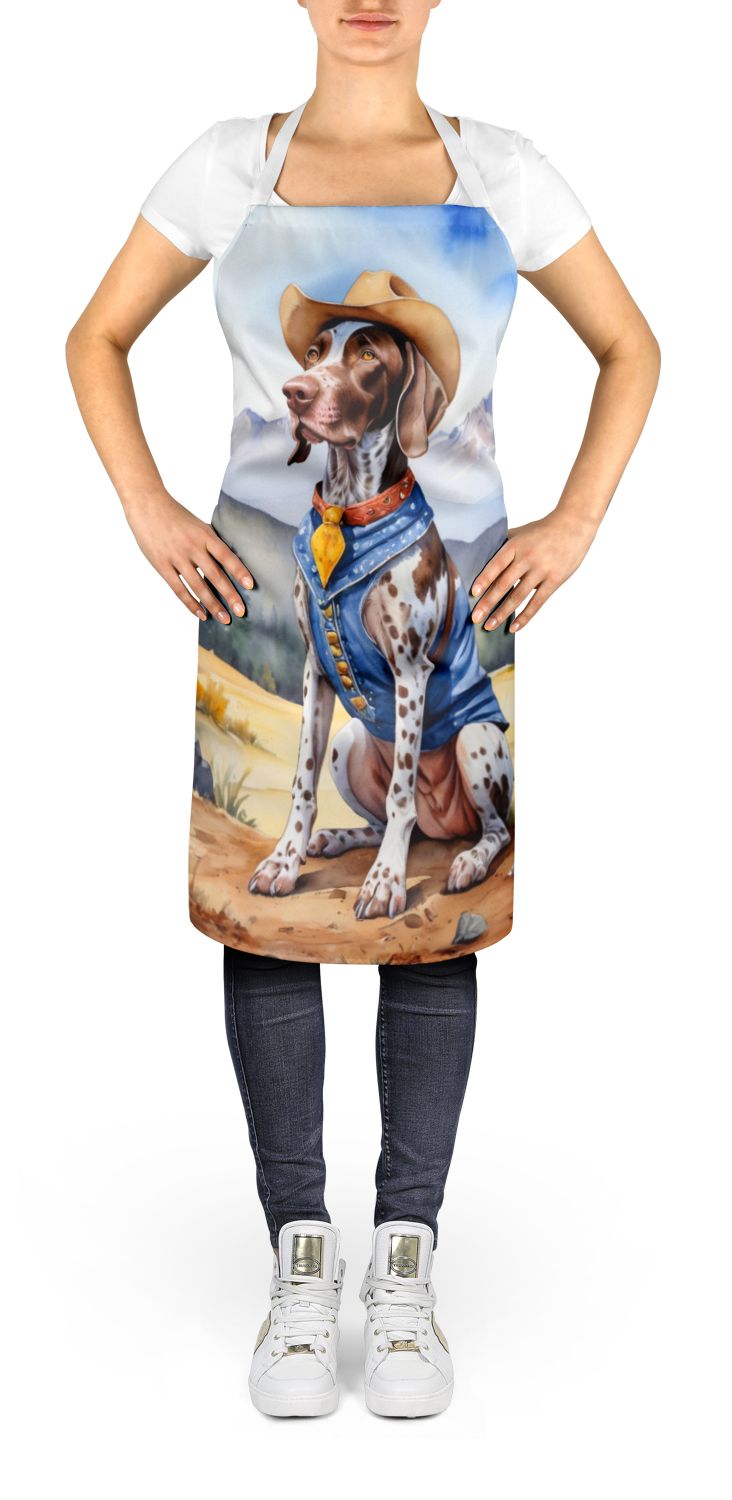 German Shorthaired Pointer Cowboy Welcome Apron Cooking Kitchen Server Baking Crafts Gardening for Adult Women Men, Unisex, Large, Multicolor