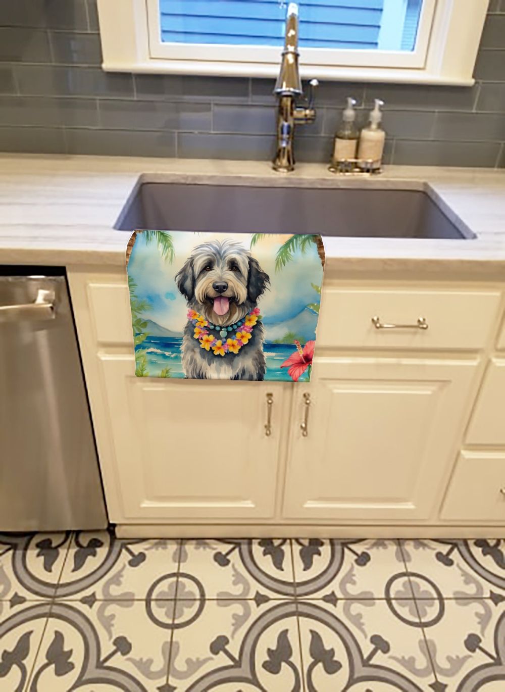 Bergamasco Sheepdog Luau Kitchen Towel Dish Cloths Guest Hand Towel Decorative Bathroom Towel for Face,Tea, Dishcloth, Kitchen and Bath