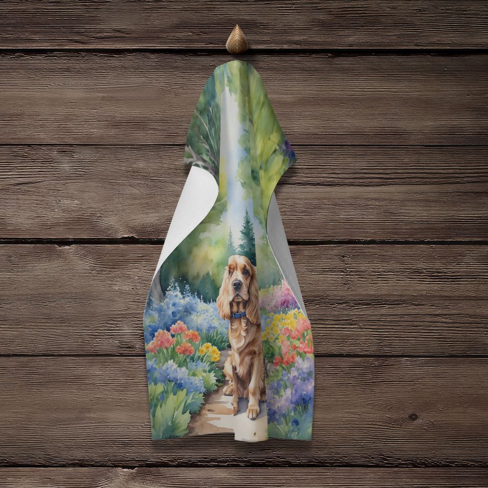 Cocker Spaniel Spring Path Kitchen Towel Dish Cloths Guest Hand Towel Decorative Bathroom Towel for Face,Tea, Dishcloth, Kitchen and Bath