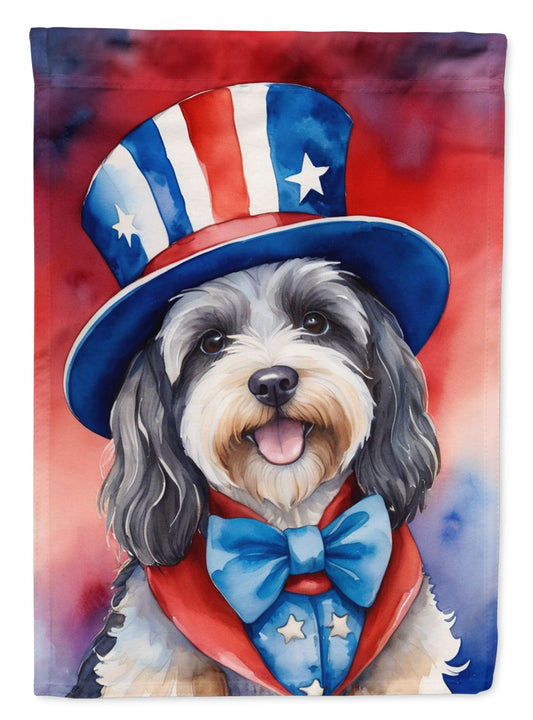 Tibetan Terrier Patriotic American Garden Flag Mailbox Flag Decorative Yard Flag Banner Outside Patio Artwork Yard Flower Beds, Garden Size, Multicolor