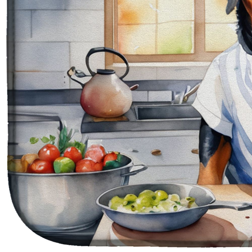 Greater Swiss Mountain Dog The Chef Dish Drying Mat Absorbent Dish Drying Mat Pad for Kitchen Counter Dish Drainer Mat for Countertop, 14 x 21", Multicolor