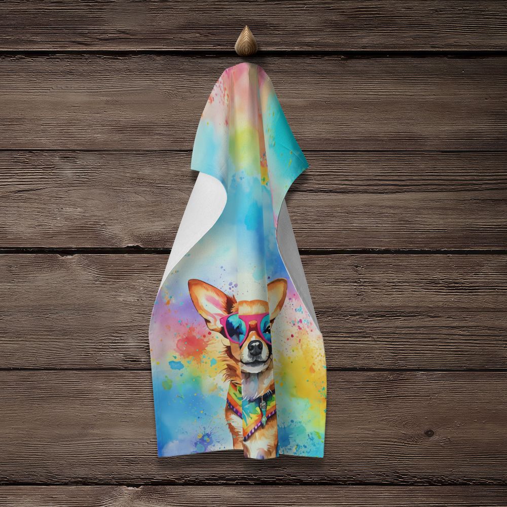 Chihuahua Hippie Dawg Kitchen Towel Dish Cloths Guest Hand Towel Decorative Bathroom Towel for Face,Tea, Dishcloth, Kitchen and Bath