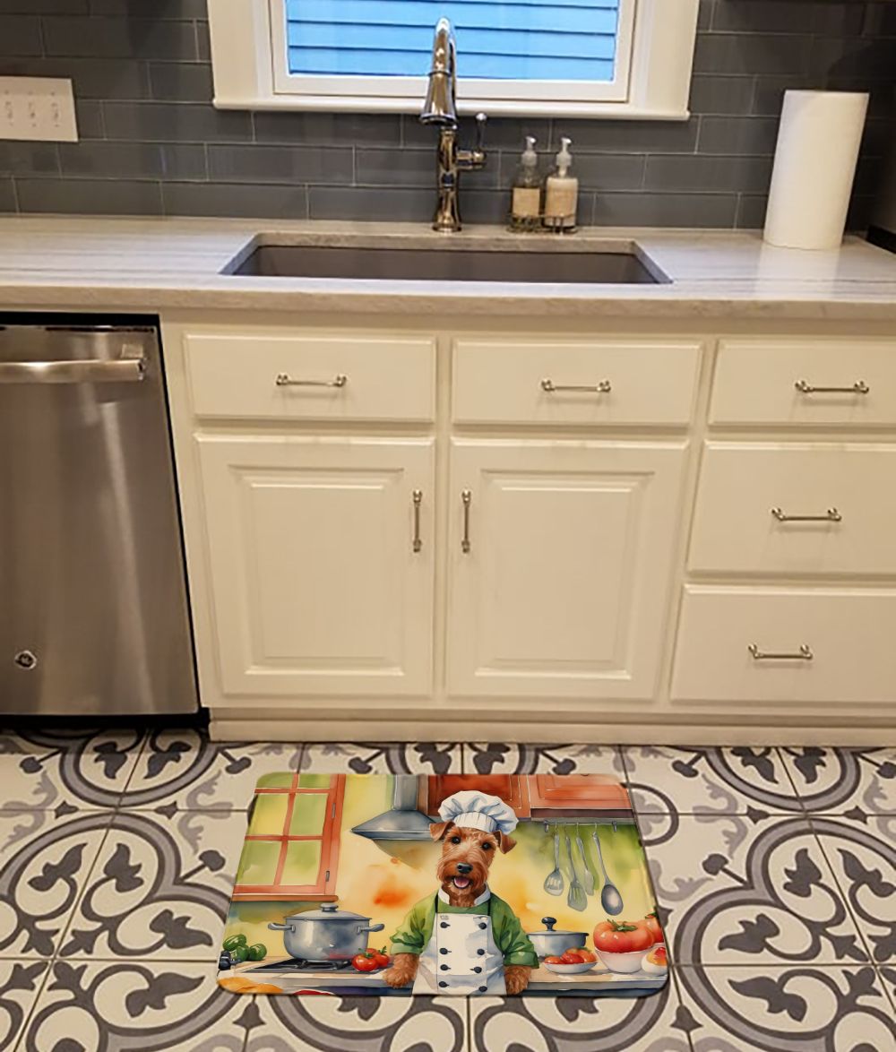 Irish Terrier The Chef Memory Foam Kitchen Mat Machine Washable Anti-Fatigue Mat Cushion Comfort Bath Mat or Kitchen Rug