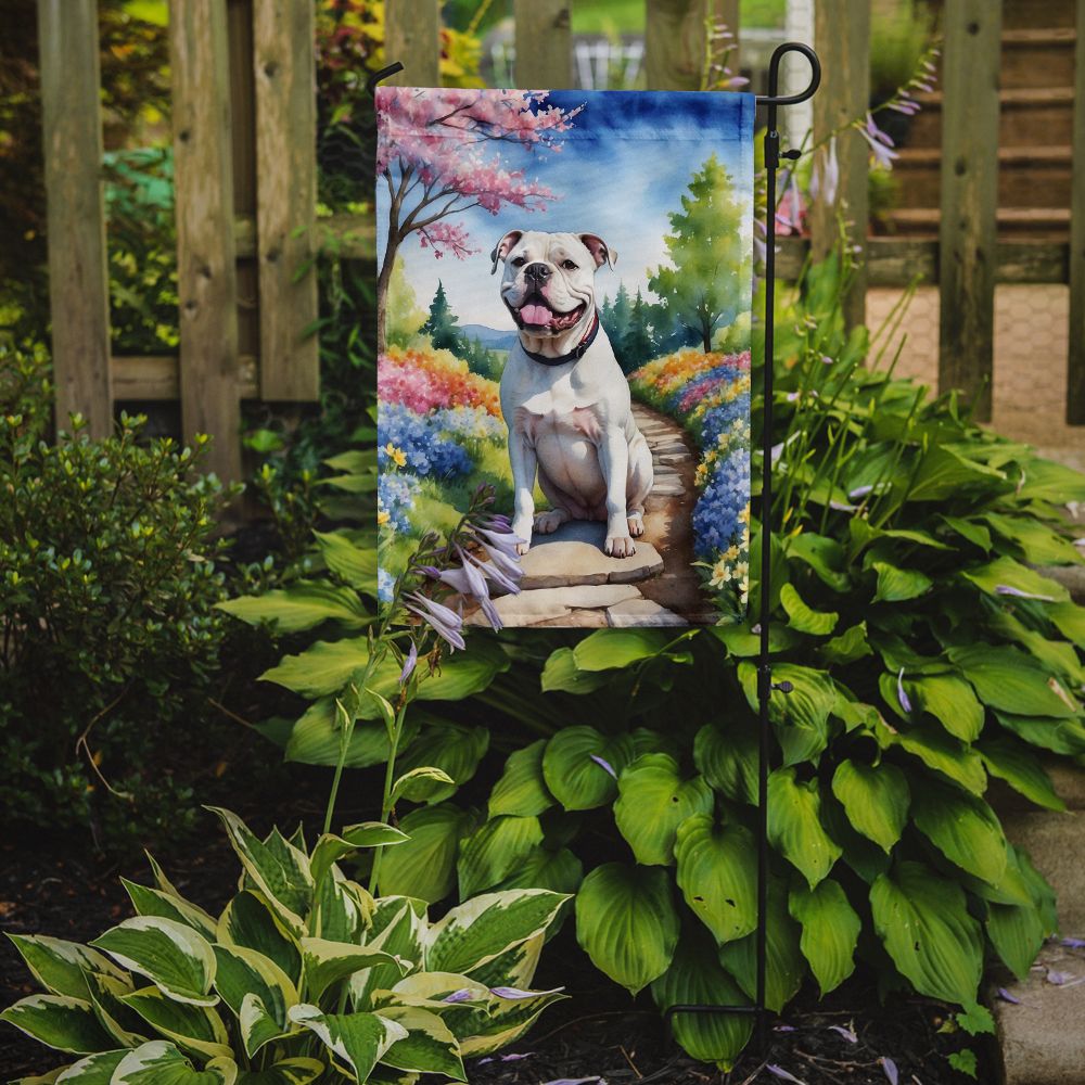 American Bulldog Spring Garden Garden Flag Mailbox Flag Decorative Yard Flag Banner Outside Patio Artwork Yard Flower Beds, Garden Size, Multicolor