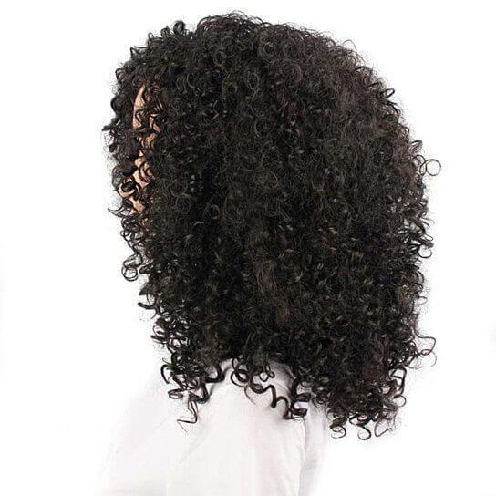 Women Fashion African Black Short Curly Wavy Hair Heat Resistant Wig Hairpiece - Clothes For Her Online Store