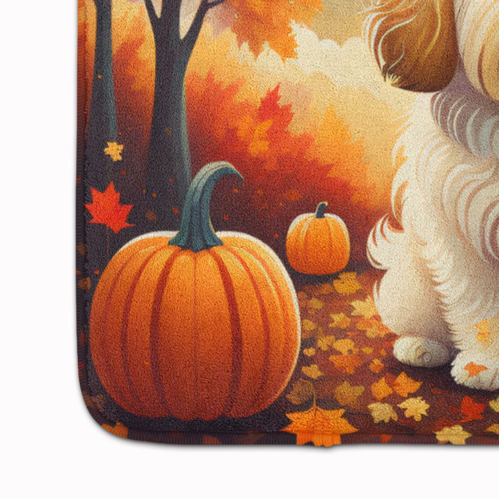 Coton De Tulear Fall Memory Foam Kitchen Mat Machine Washable Anti-Fatigue Mat Cushion Comfort Bath Mat or Kitchen Rug