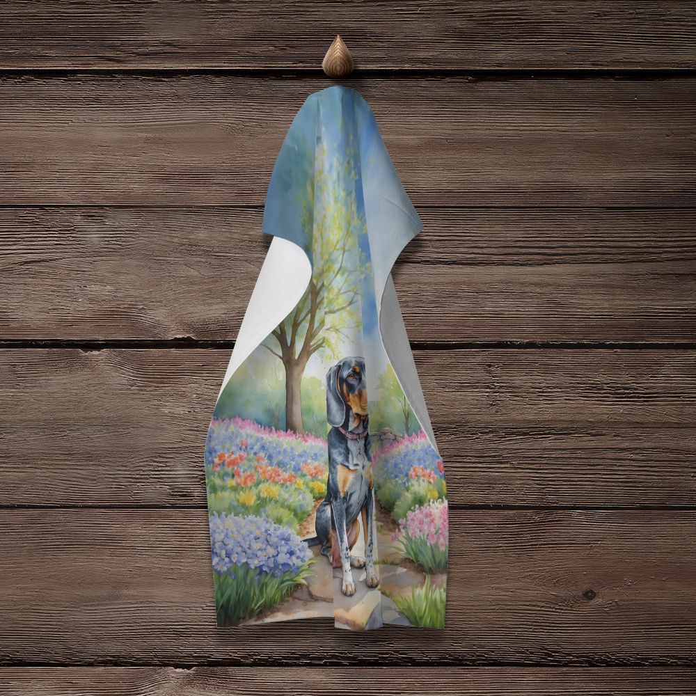 Bluetick Coonhound Spring Path Kitchen Towel Dish Cloths Guest Hand Towel Decorative Bathroom Towel for Face,Tea, Dishcloth, Kitchen and Bath