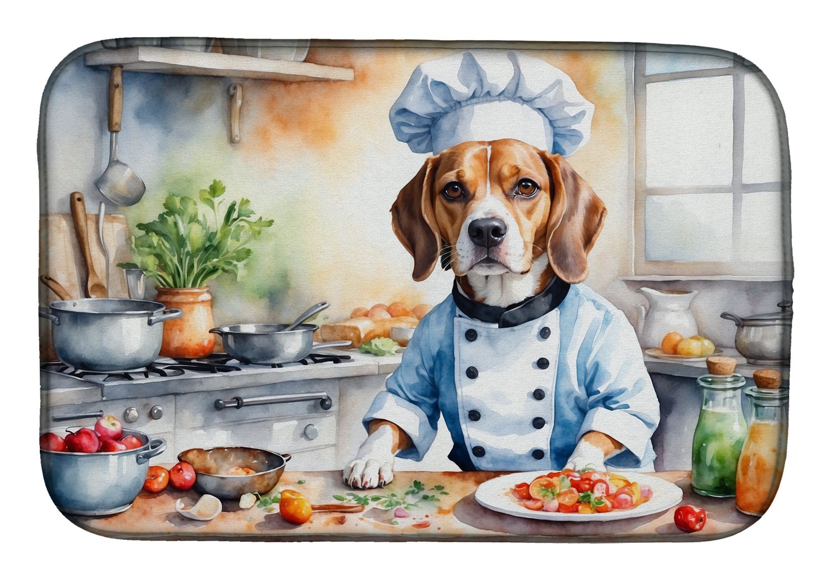Beagle The Chef Dish Drying Mat Absorbent Dish Drying Mat Pad for Kitchen Counter Dish Drainer Mat for Countertop, 14 x 21", Multicolor