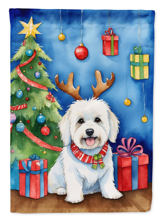 Coton de Tulear Christmas Reindeer Garden Flag Mailbox Flag Decorative Yard Flag Banner Outside Patio Artwork Yard Flower Beds, Garden Size, Multicolor
