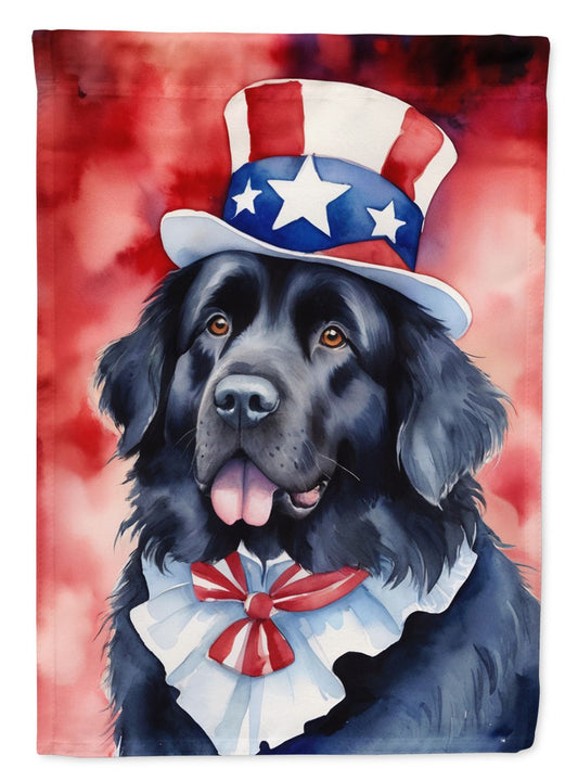 Newfoundland Patriotic American House Flag Large Porch Sleeve Pole Decorative Outside Yard Banner Artwork Wall Hanging, Polyester, House Size, Multicolor