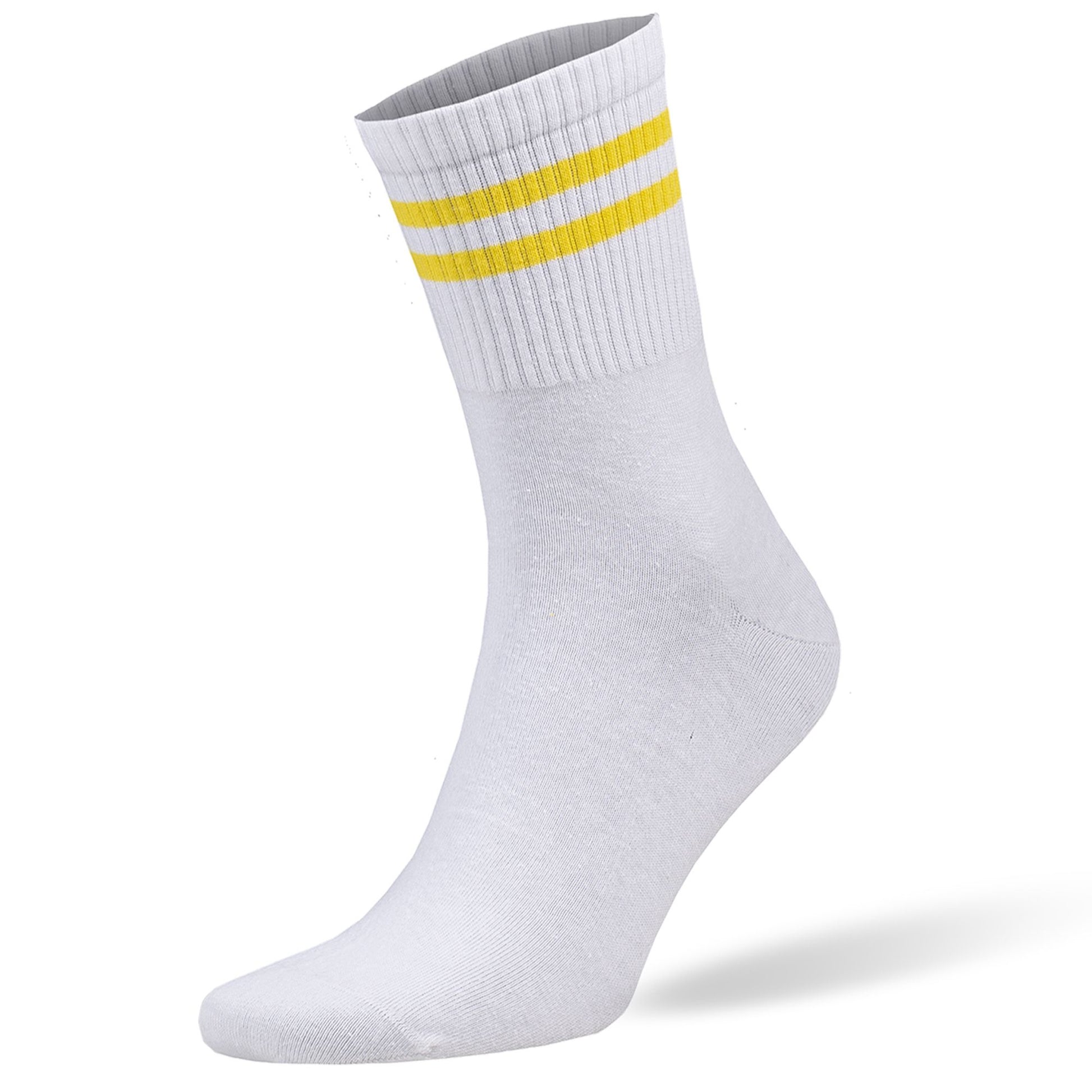 Athletic Tennis Crew Socks for Women with Stripes 6 Pairs Shoe Size 5 to 10