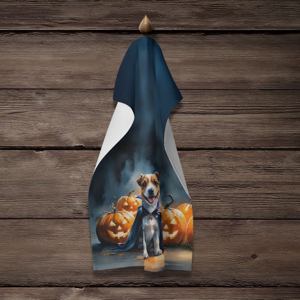 Jack Russell Terrier Puppy Halloween Kitchen Towel Dish Cloths Guest Hand Towel Decorative Bathroom Towel for Face,Tea, Dishcloth, Kitchen and Bath