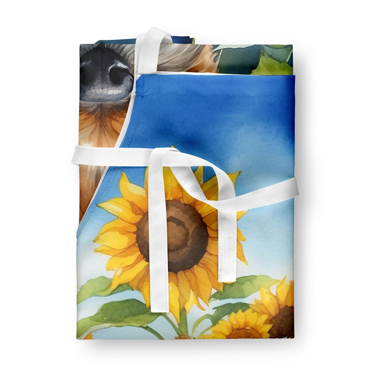 Border Terrier in Sunflowers Apron Cooking Kitchen Server Baking Crafts Gardening for Adult Women Men, Unisex, Large, Multicolor