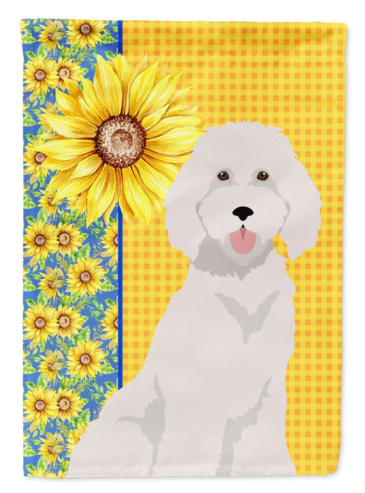 Summer Sunflowers Standard White Poodle Garden Flag Mailbox Flag Decorative Yard Flag Banner Outside Patio Artwork Yard Flower Beds, Garden Size, Multicolor