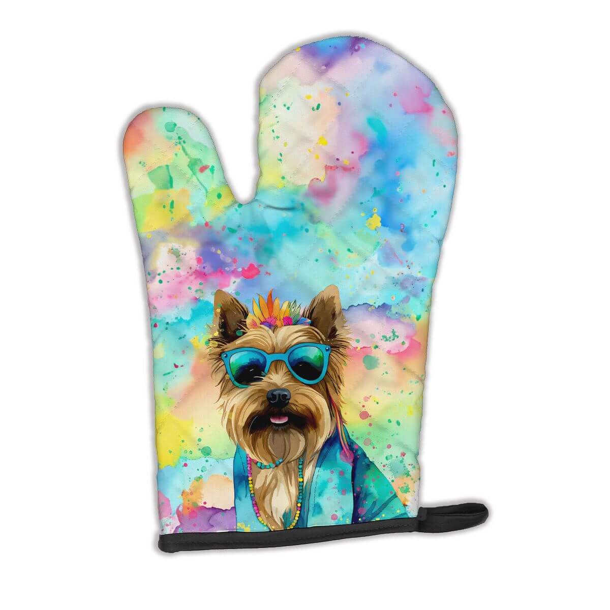 Cairn Terrier Hippie Dawg Oven Mitt Heat Resistant Thick Oven Mitt for Hot Pans and Oven, Kitchen Mitt Protect Hands, Cooking Baking Glove
